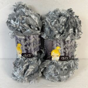 Lot (2) Silver Eyelash 100% Polyester Yarn 🧶